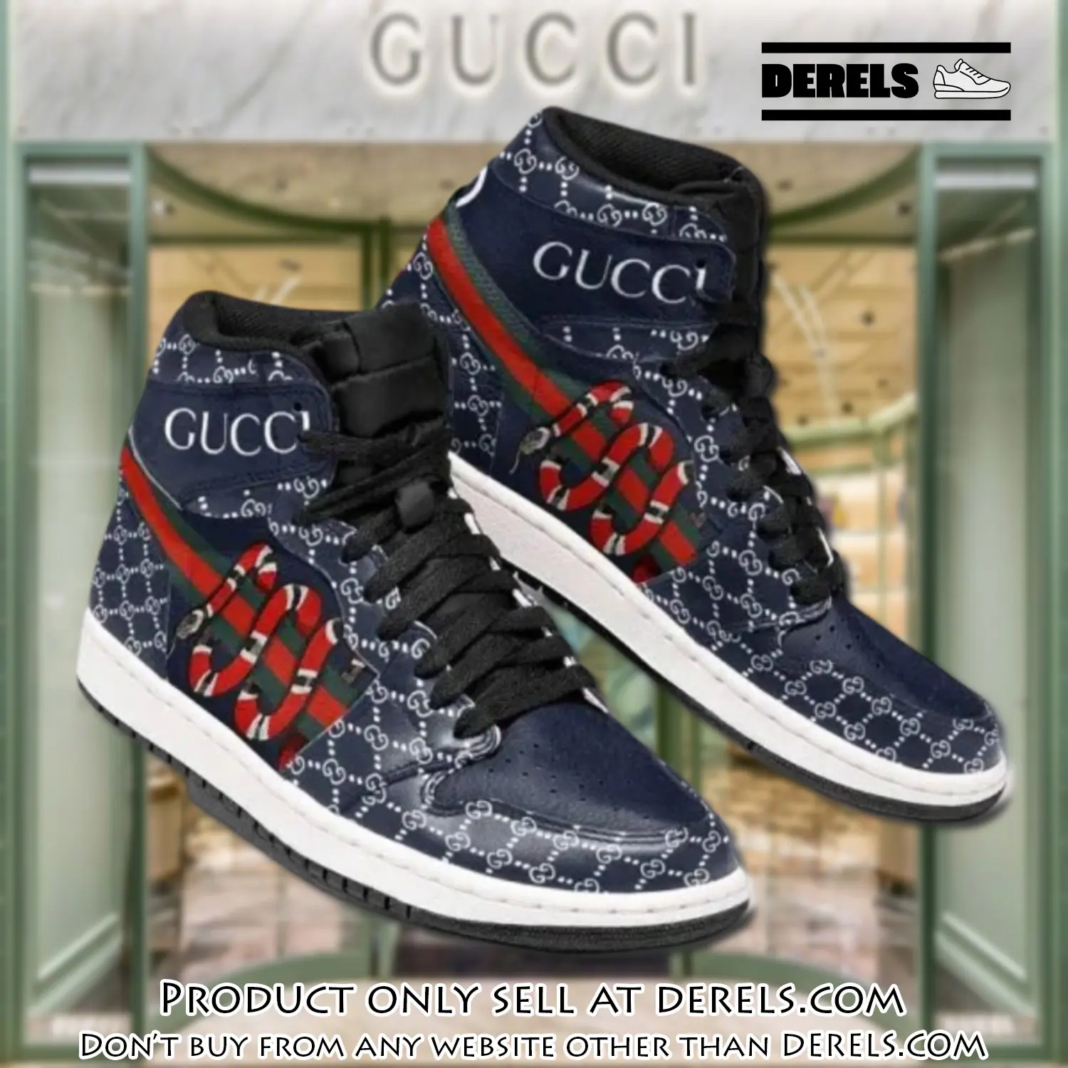 Gucci snake blue high air jordan sneakers shoes hot  gifts unisex dr0849786